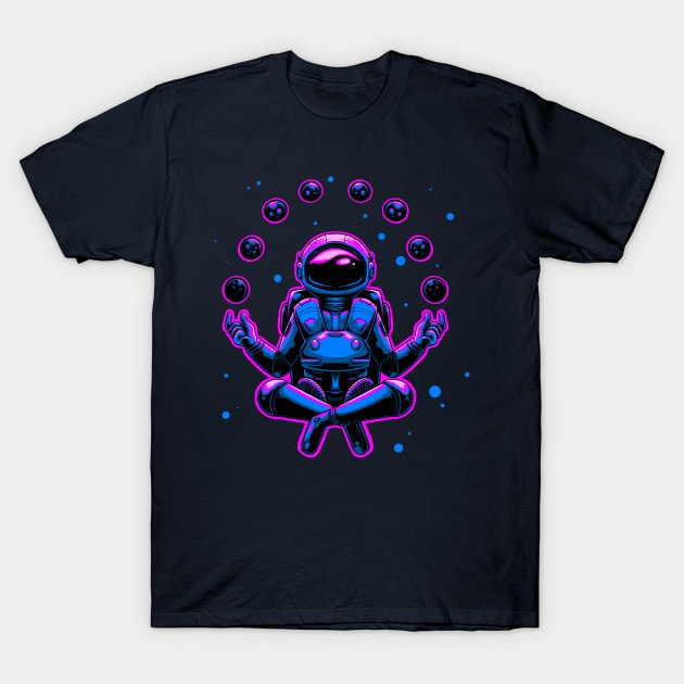 astronaut illustration meditation T-Shirt by Mako Design 